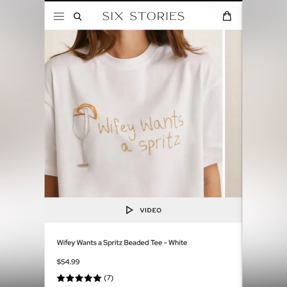 NWT Wifey Wants a Spritz beaded tee